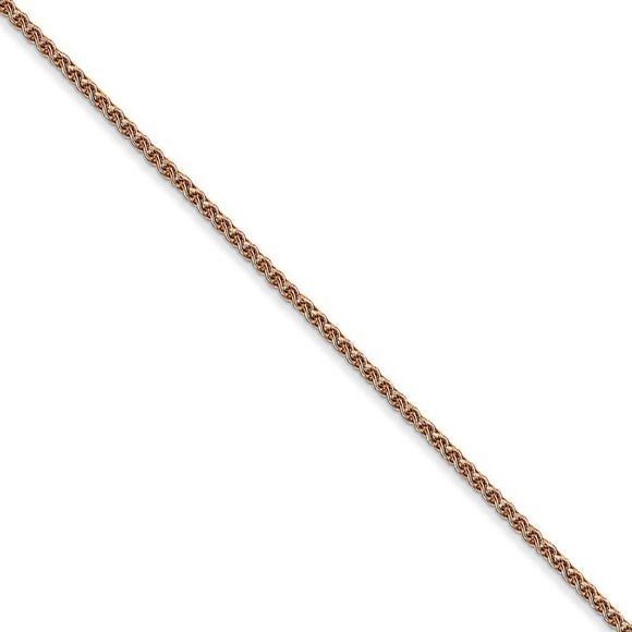 1.2mm 14k Rose Gold Solid Spiga Chain Necklace 16 Inch
